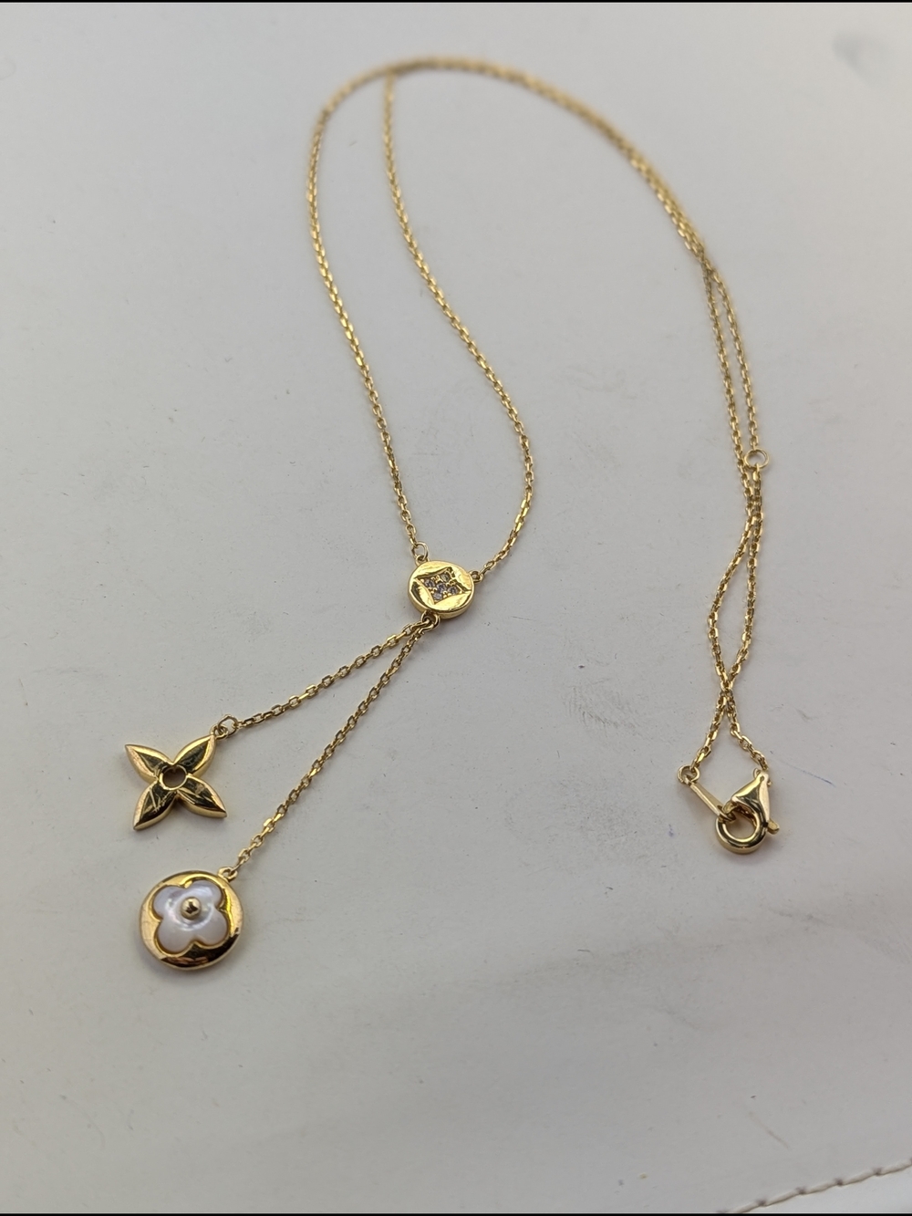 ​✨ Gold Vermeil 925 Sterling Silver Floral Y-Necklace ✨